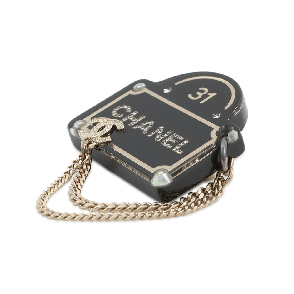 CHANEL Black Pearl Logo Brooch - Picture 2 of 11